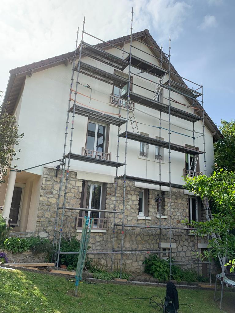 Ravalement facade crepi maison maisons laffitte yvelines 78600 avant